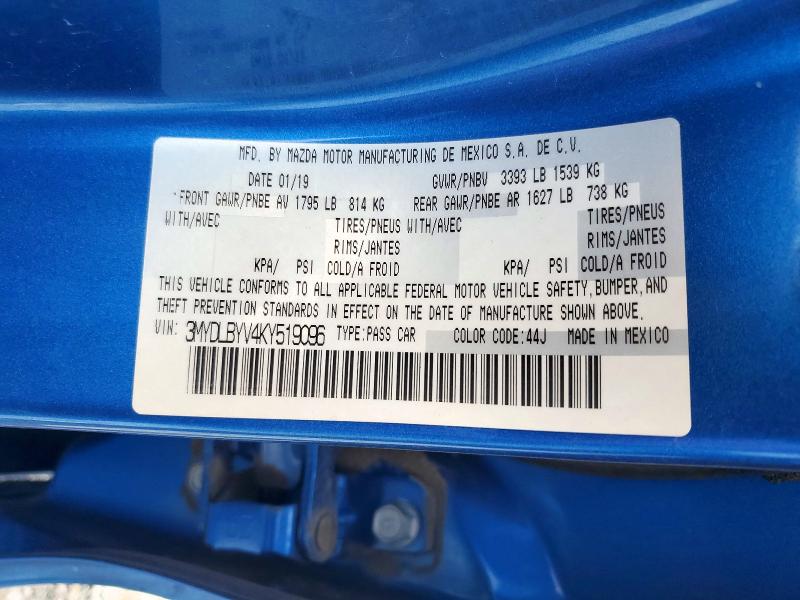 Продажа на аукционе авто 2019 Toyota Yaris, vin: 3MYDLBYV4KY519096, номер лота: 60672596