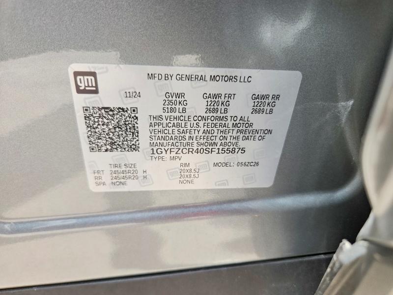 2025 Cadillac Xt4 მანქანა იყიდება აუქციონზე, vin: 1GYFZCR40SF155875, აუქციონის ნომერი: 61496756