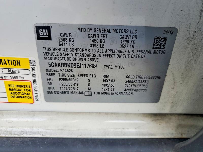 Aukcja sprzedaży 2014 Buick Enclave, vin: 5GAKRBKD9EJ117699, numer aukcji: 59615346