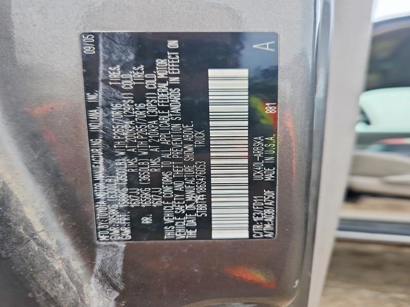 2006 Toyota Tundra მანქანა იყიდება აუქციონზე, vin: 5TBBT44186S476053, აუქციონის ნომერი: 61278196