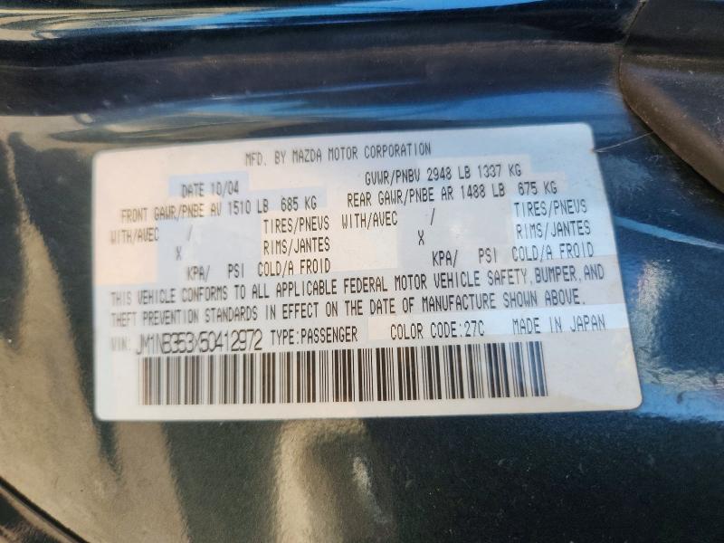 Продаж на аукціоні авто 2005 Mazda Mx-5 Miata, vin: JM1NB353X50412972, номер лоту: 63125896