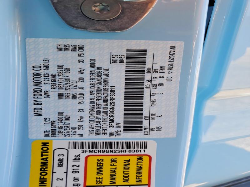Продажа на аукционе авто 2025 Ford Bronco Sport, vin: 3FMCR9GN2SRF83811, номер лота: 60416796