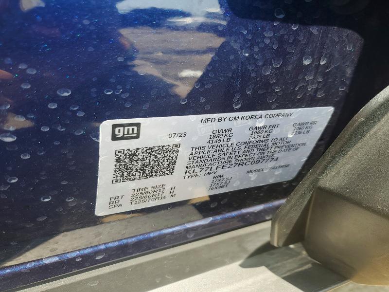 60975656 :رقم المزاد ، KL77LFE27RC097774 vin ، 2024 Chevrolet Trax مزاد بيع