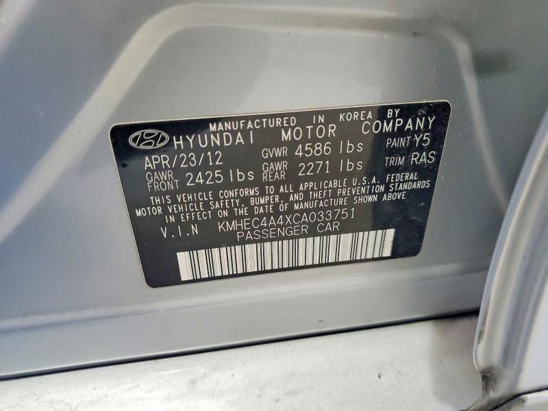 63317726 :رقم المزاد ، KMHEC4A4XCA033751 vin ، 2012 Hyundai Sonata مزاد بيع