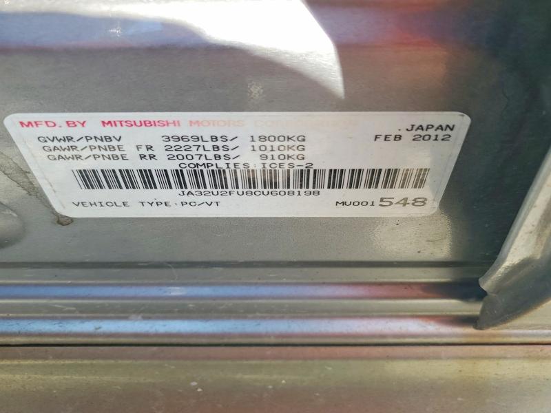 Продаж на аукціоні авто 2012 Mitsubishi Lancer, vin: JA32U2FU8CU608198, номер лоту: 60469736