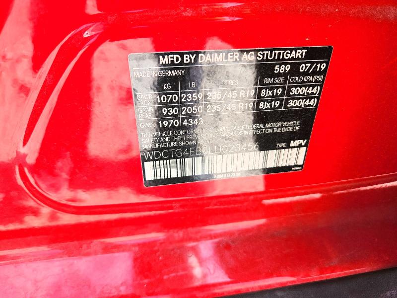 62685606 :رقم المزاد ، WDCTG4EB0LU023456 vin ، 2020 Mercedes-benz Gla مزاد بيع