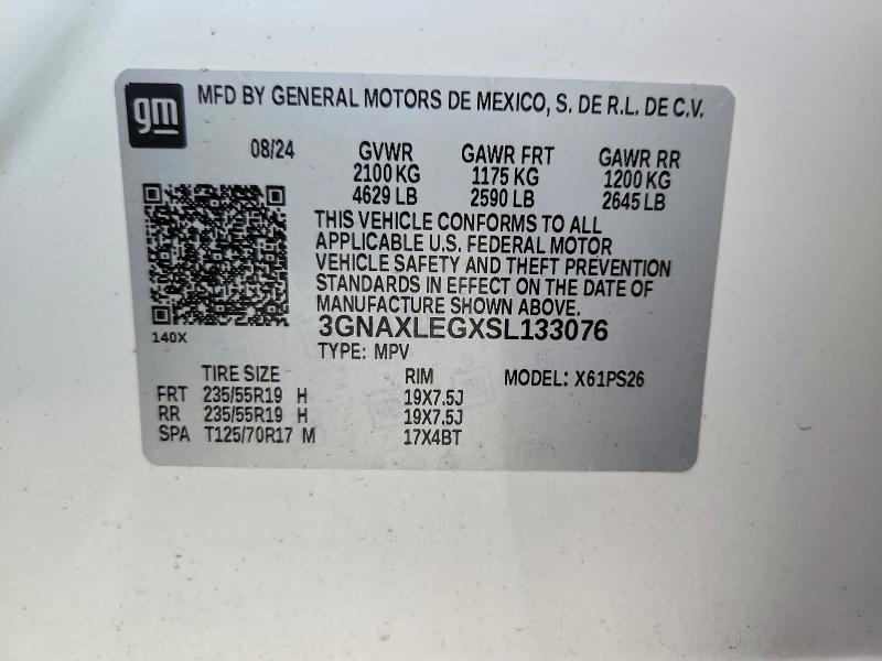 61922326 :رقم المزاد ، 3GNAXLEGXSL133076 vin ، 2025 Chevrolet Equinox مزاد بيع