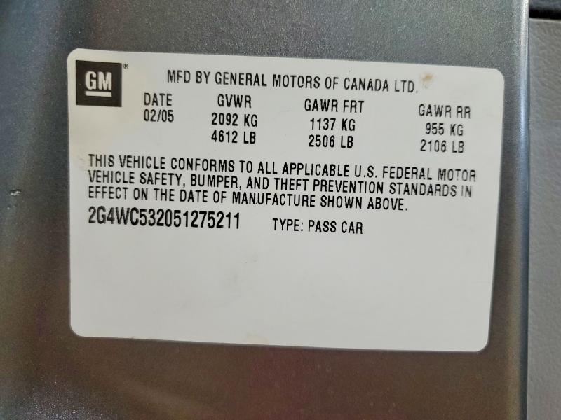 Aukcja sprzedaży 2005 Buick Lacrosse, vin: 2G4WC532051275211, numer aukcji: 63159196