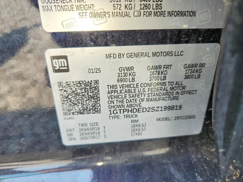 Aukcja sprzedaży 2025 Gmc Sierra, vin: 1GTPHDED2SZ199819, numer aukcji: 61224686