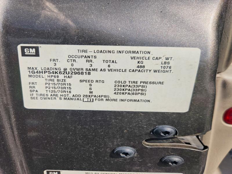2002 Buick Lesabre მანქანა იყიდება აუქციონზე, vin: 1G4HP54K62U296818, აუქციონის ნომერი: 58262476