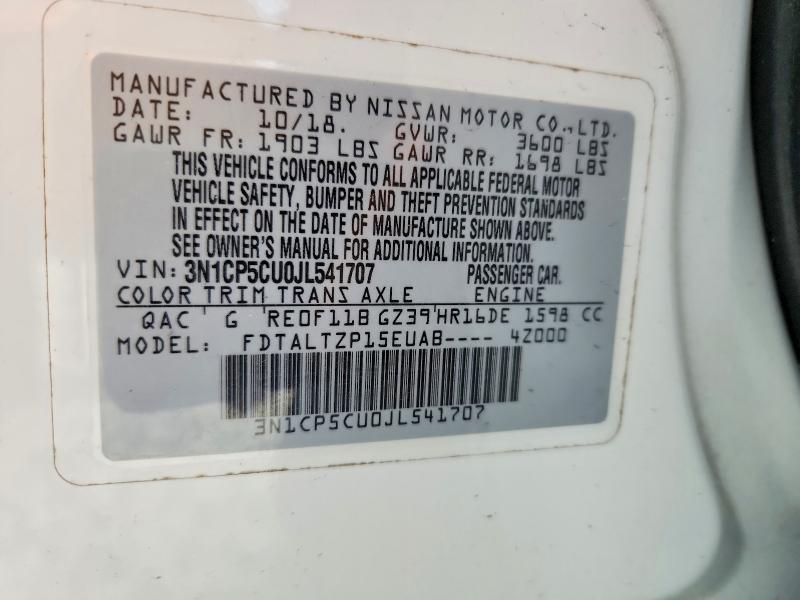 Aukcja sprzedaży 2018 Nissan Kicks, vin: 3N1CP5CU0JL541707, numer aukcji: 60846606