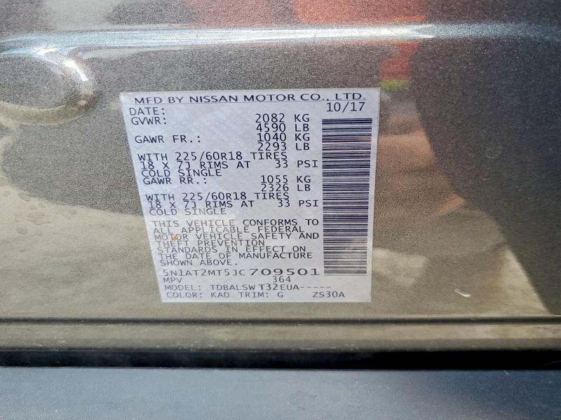Продажа на аукционе авто 2018 Nissan Rogue, vin: 5N1AT2MT5JC709501, номер лота: 62509886