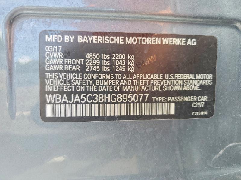 Продаж на аукціоні авто 2017 Bmw 530, vin: WBAJA5C38HG895077, номер лоту: 59984446