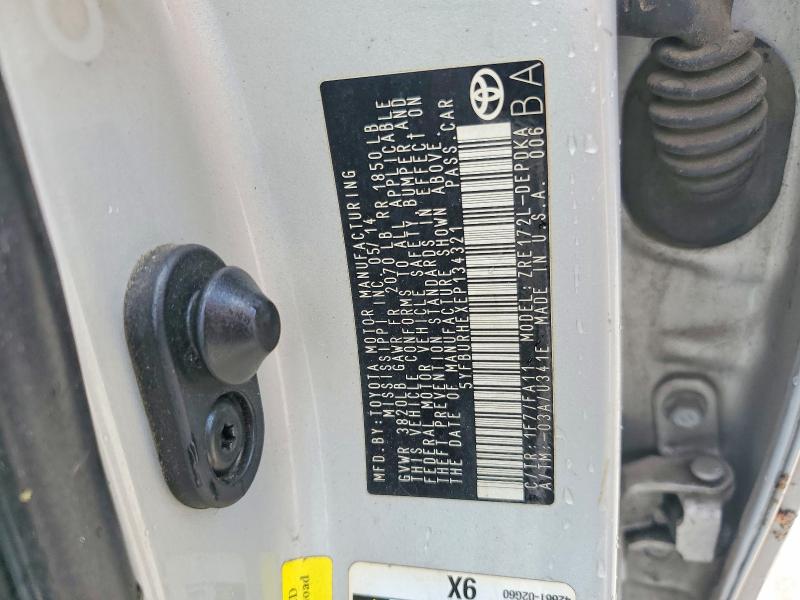 60092766 :رقم المزاد ، 5YFBURHEXEP134321 vin ، 2014 Toyota Corolla مزاد بيع