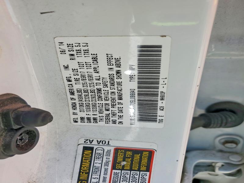 60077806 :رقم المزاد ، 5J6RM4H72EL096640 vin ، 2014 Honda Cr-v مزاد بيع