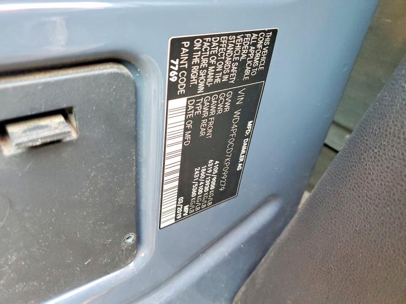 Продаж на аукціоні авто 2019 Mercedes-benz Sprinter, vin: WD4PF0CD7KP099279, номер лоту: 60995736
