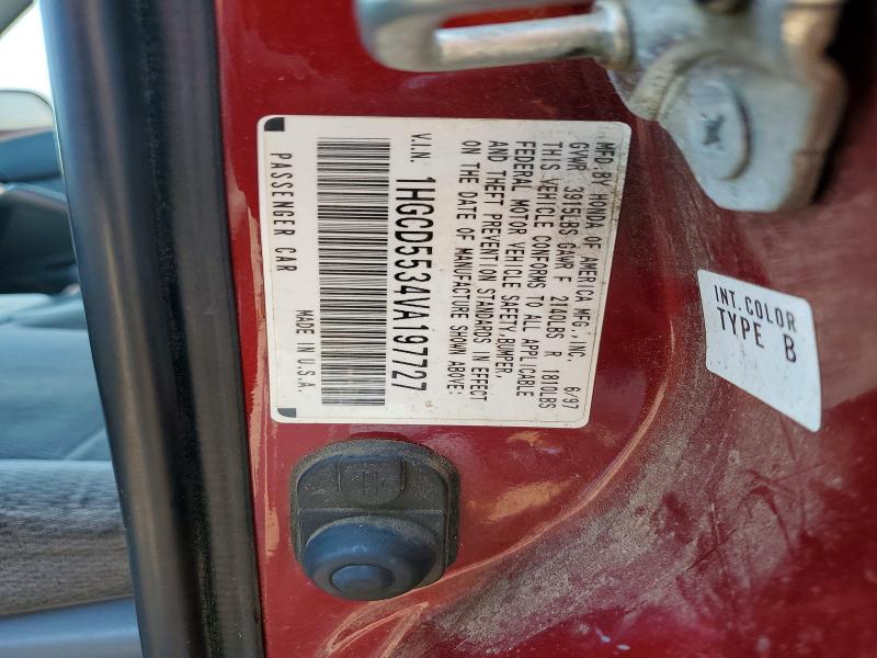 Продажа на аукционе авто 1997 Honda Accord, vin: 1HGCD5534VA197727, номер лота: 59694856