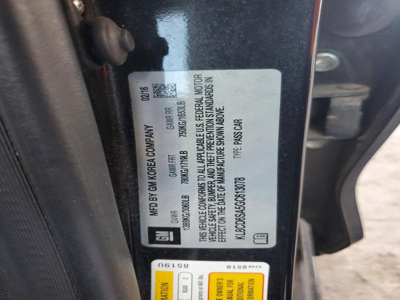 Продаж на аукціоні авто 2016 Chevrolet Spark, vin: KL8CD6SA5GC613078, номер лоту: 59983086