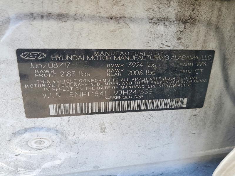 2018 Hyundai Elantra მანქანა იყიდება აუქციონზე, vin: 5NPD84LF9JH241335, აუქციონის ნომერი: 61183036