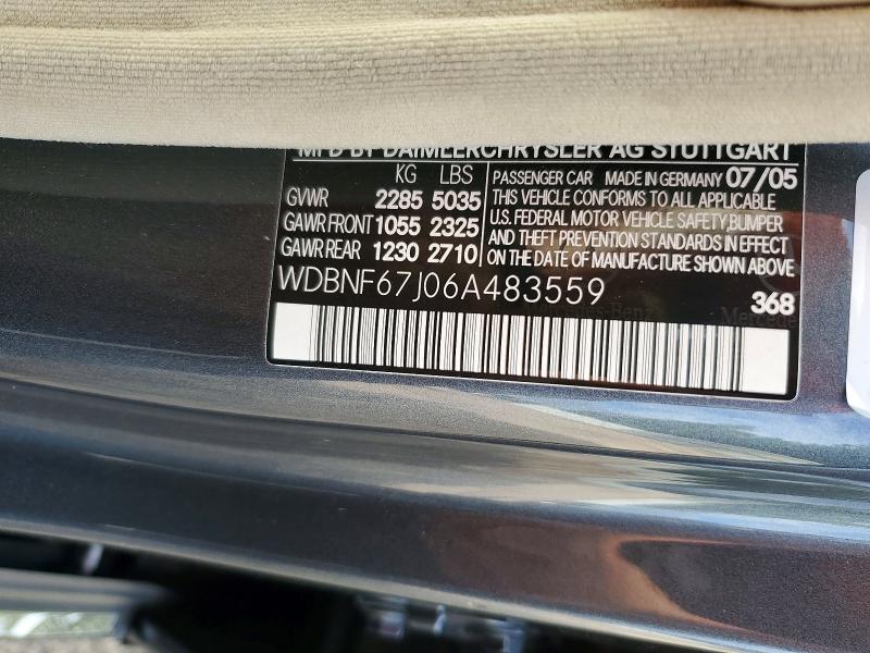 Продаж на аукціоні авто 2006 Mercedes-benz S, vin: WDBNF67J06A483559, номер лоту: 62159316