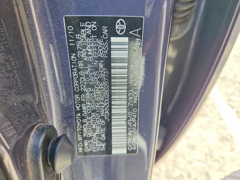 Aukcja sprzedaży 2011 Toyota Prius, vin: JTDKN3DU2B0257737, numer aukcji: 61742836