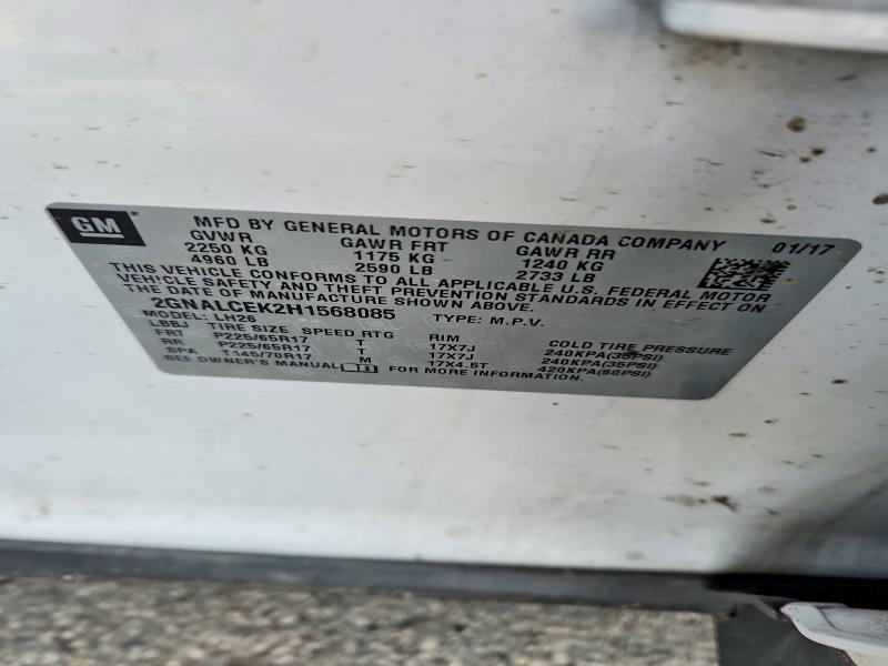 Aukcja sprzedaży 2017 Chevrolet Equinox, vin: 2GNALCEK2H1568085, numer aukcji: 60419926