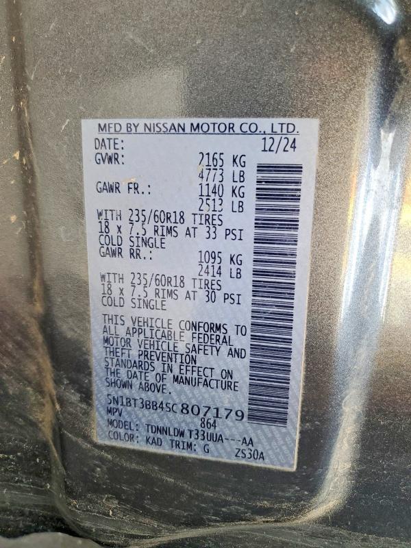 Aukcja sprzedaży 2025 Nissan Rogue, vin: 5N1BT3BB4SC807179, numer aukcji: 60962176