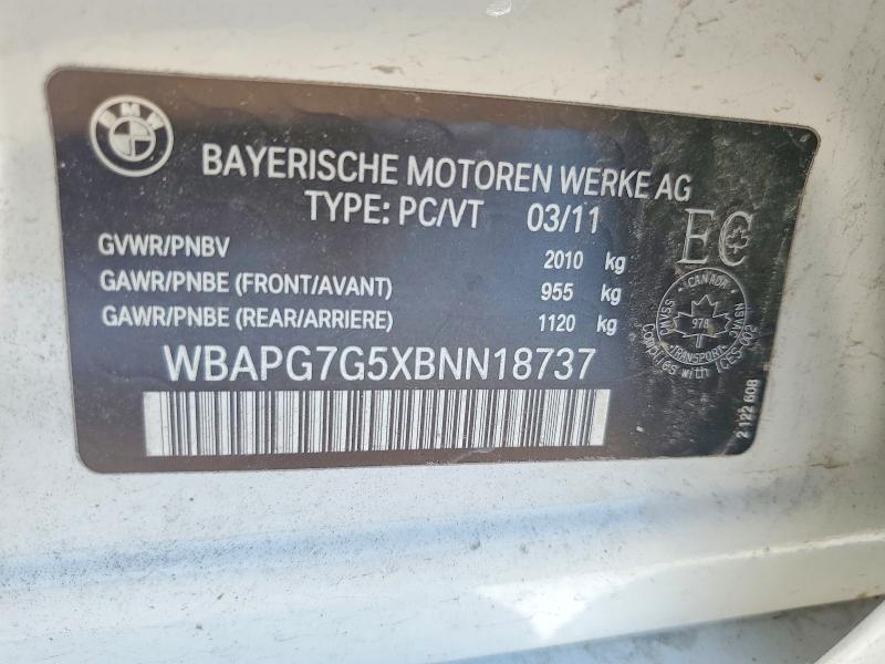 Продаж на аукціоні авто 2011 Bmw 323, vin: WBAPG7G5XBNN18737, номер лоту: 59614046