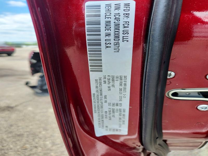 62587506 :رقم المزاد ، 1C4PJMMXXMD197171 vin ، 2021 Jeep Cherokee مزاد بيع