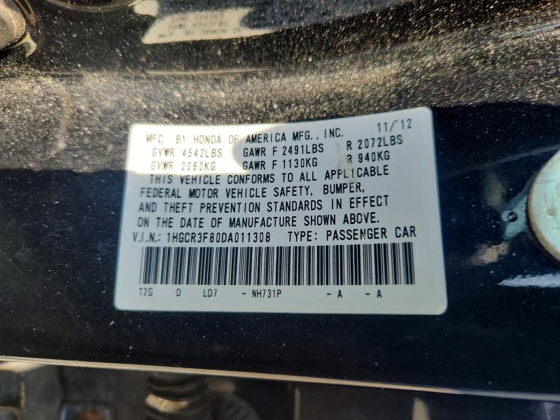 Продажа на аукционе авто 2013 Honda Accord, vin: 1HGCR3F80DA011308, номер лота: 61413076