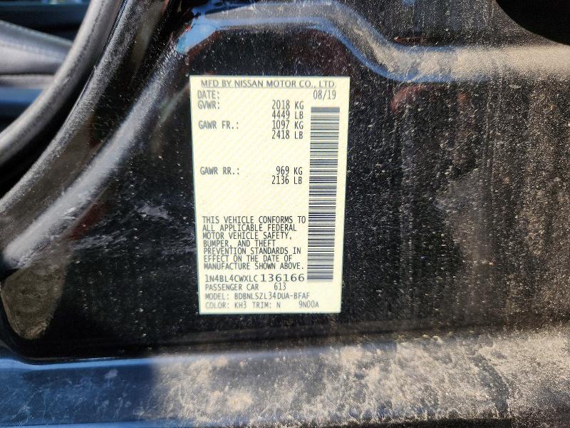 Продаж на аукціоні авто 2020 Nissan Altima, vin: 1N4BL4CWXLC136166, номер лоту: 60896086