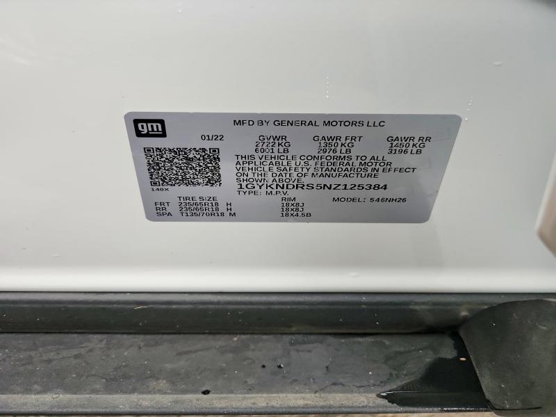 Aukcja sprzedaży 2022 Cadillac Xt5, vin: 1GYKNDRS5NZ125384, numer aukcji: 62148046