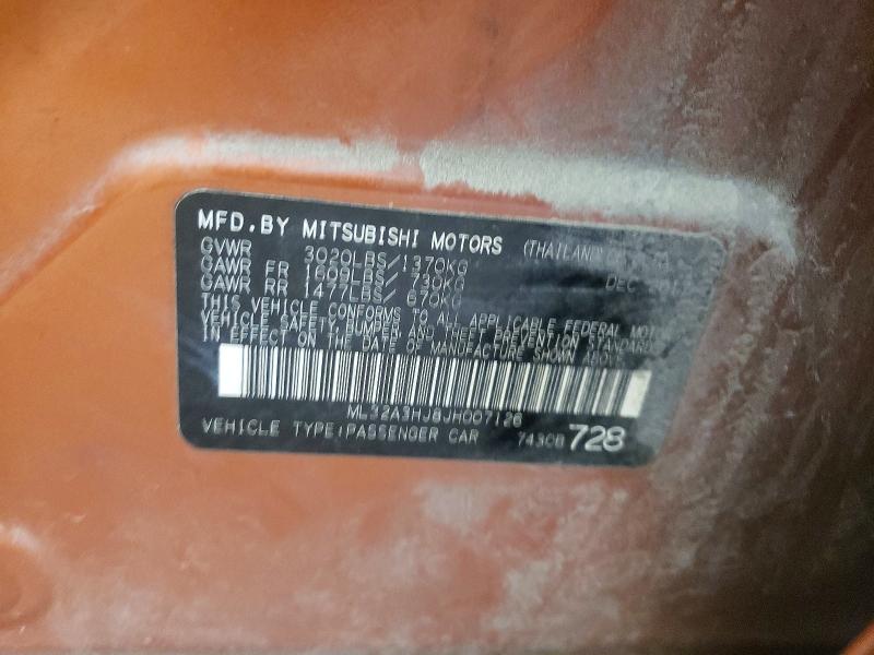 Aukcja sprzedaży 2018 Mitsubishi Mirage, vin: ML32A3HJ8JH007126, numer aukcji: 85624925