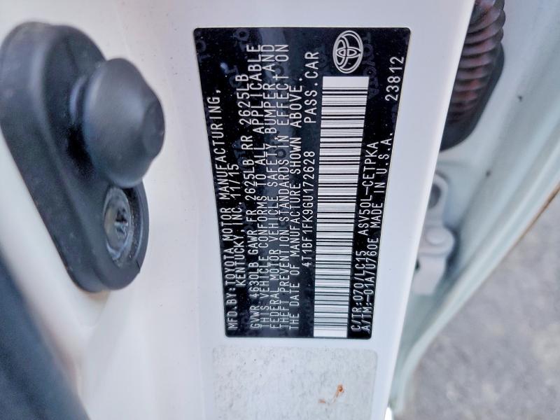 2016 Toyota Camry მანქანა იყიდება აუქციონზე, vin: 4T1BF1FK9GU172628, აუქციონის ნომერი: 60657296