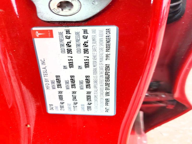 59819676 :رقم المزاد ، 5YJ3E1EA8JF012941 vin ، 2018 Tesla Model 3 مزاد بيع