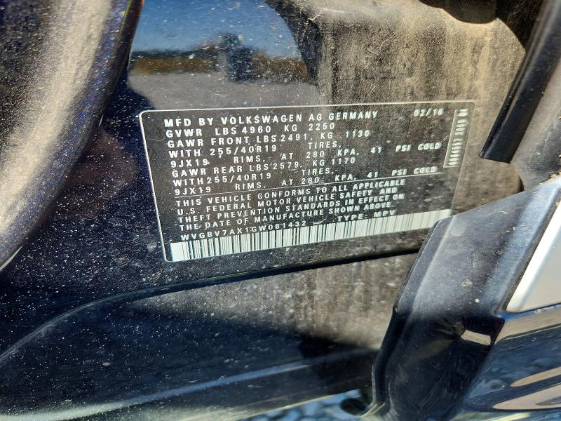60950706 :رقم المزاد ، WVGBV7AX1GW081432 vin ، 2016 Volkswagen Tiguan مزاد بيع