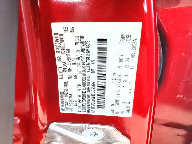 Продажа на аукционе авто 2014 Ford Escape, vin: 1FMCU0J94EUD55876, номер лота: 61484096