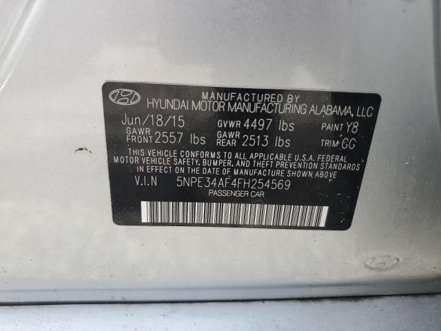 59359276 :رقم المزاد ، 5NPE34AF4FH254569 vin ، 2015 Hyundai Sonata مزاد بيع
