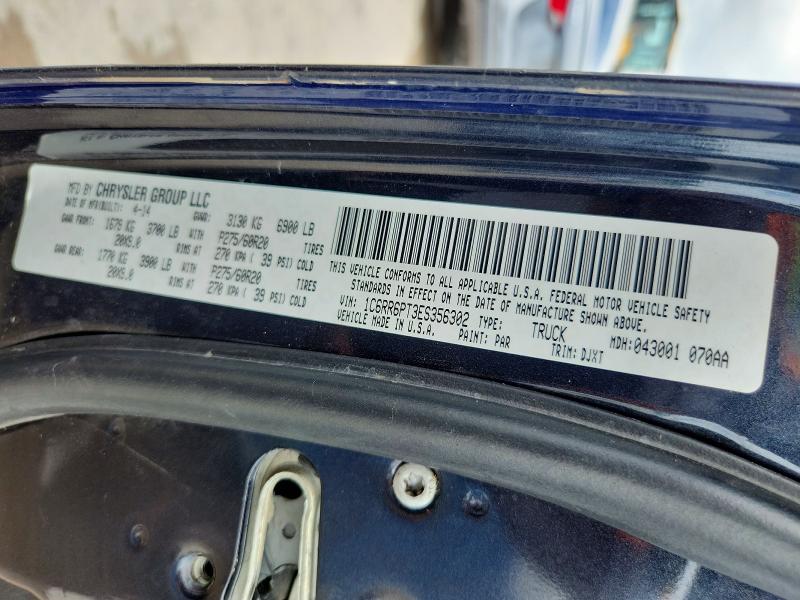 60511666 :رقم المزاد ، 1C6RR6PT3ES356302 vin ، 2014 Ram 1500 مزاد بيع