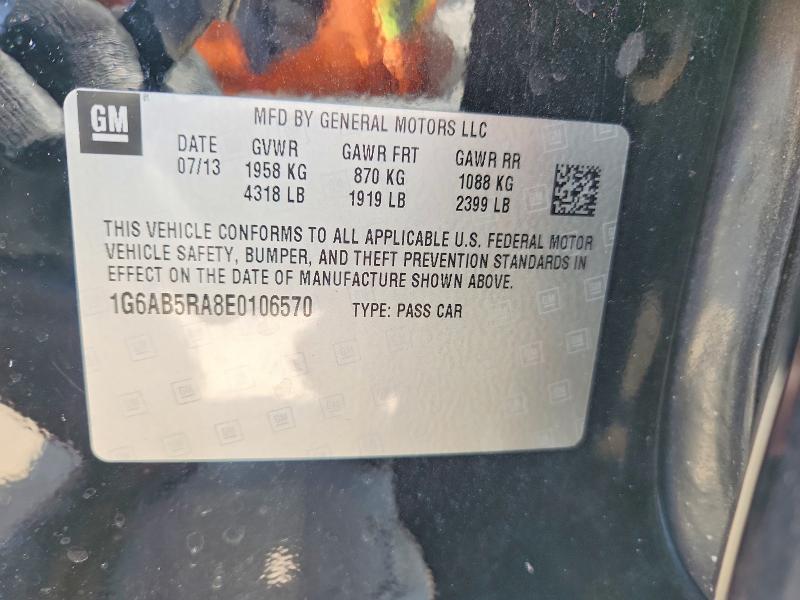 2014 Cadillac Ats მანქანა იყიდება აუქციონზე, vin: 1G6AB5RA8E0106570, აუქციონის ნომერი: 59847986