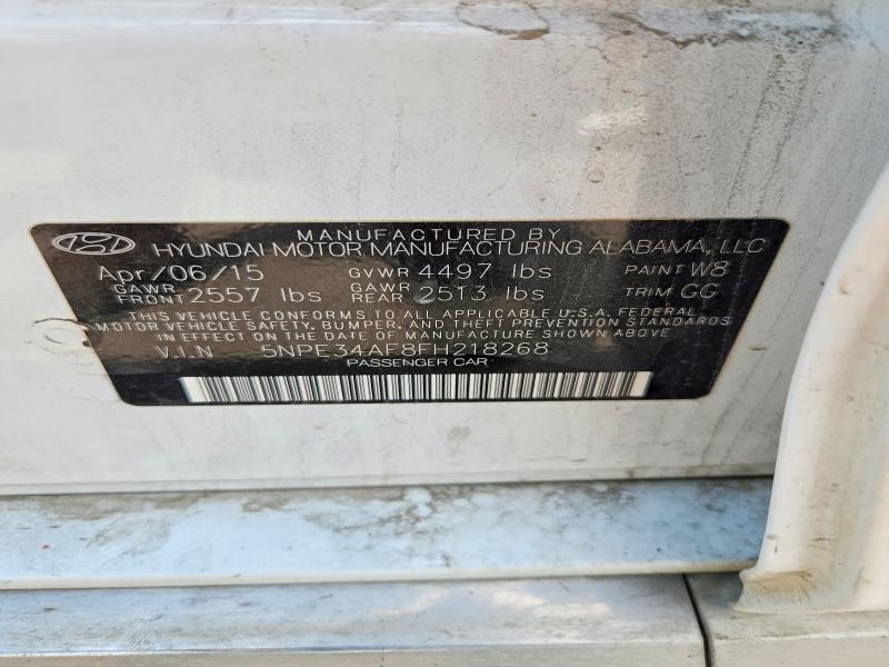 2015 Hyundai Sonata მანქანა იყიდება აუქციონზე, vin: 5NPE34AF8FH218268, აუქციონის ნომერი: 60697616