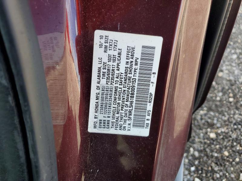 Продаж на аукціоні авто 2011 Honda Odyssey, vin: 5FNRL5H61BB009153, номер лоту: 60076346