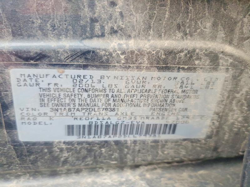 63005936 :رقم المزاد ، 3N1AB7AP2DL679381 vin ، 2013 Nissan Sentra مزاد بيع
