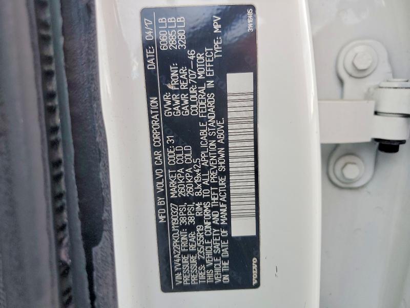 Aukcja sprzedaży 2018 Volvo Xc90, vin: YV4A22PK0J1190327, numer aukcji: 61500036