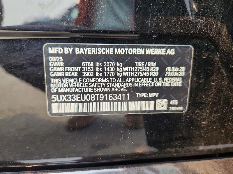 2026 Bmw X5 მანქანა იყიდება აუქციონზე, vin: 5UX33EU08T9163411, აუქციონის ნომერი: 60835376