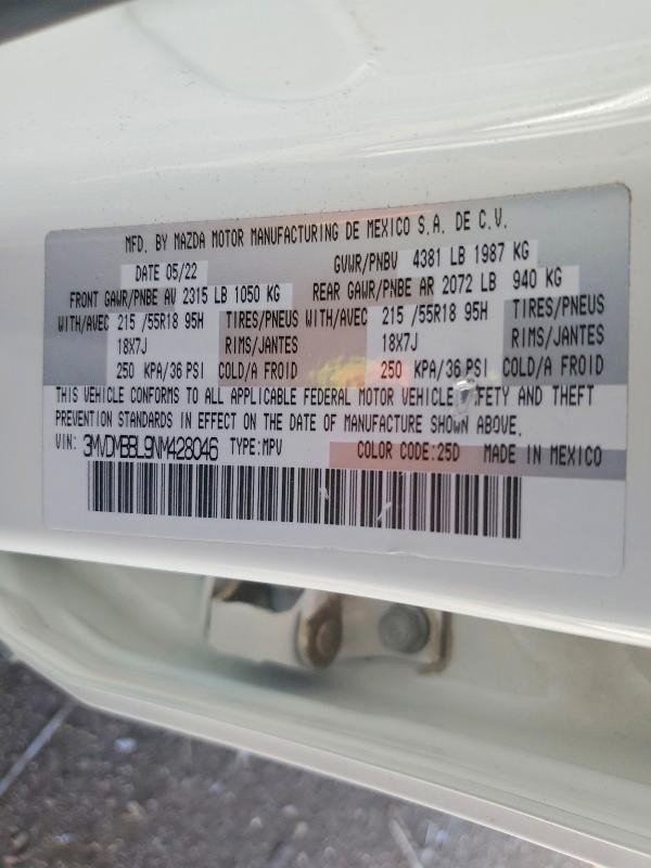 Продажа на аукционе авто 2022 Mazda Cx-30, vin: 3MVDMBBL9NM428046, номер лота: 60439786