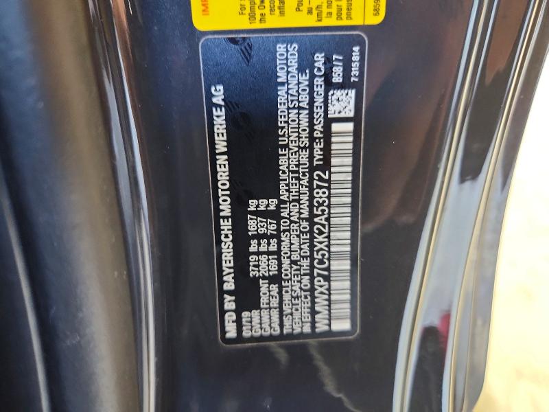 Aukcja sprzedaży 2019 Mini Cooper, vin: WMWXP7C5XK2A53872, numer aukcji: 63250176