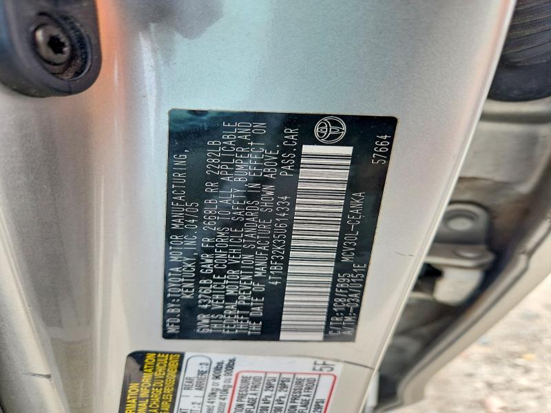 2005 Toyota Camry მანქანა იყიდება აუქციონზე, vin: 4T1BF32K35U614334, აუქციონის ნომერი: 60229186