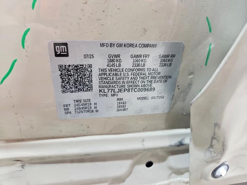 2026 Chevrolet Trax მანქანა იყიდება აუქციონზე, vin: KL77LJEP8TC009689, აუქციონის ნომერი: 61691866