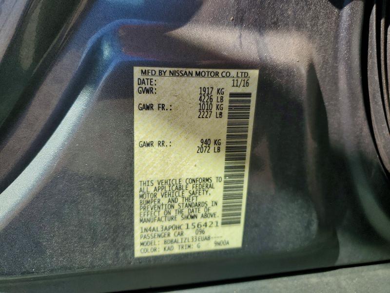 Продаж на аукціоні авто 2017 Nissan Altima, vin: 1N4AL3AP0HC156421, номер лоту: 63124716